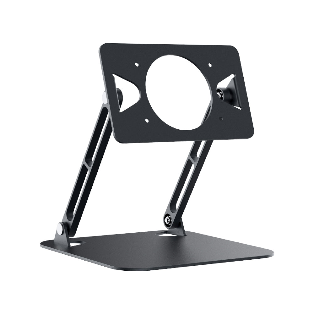 Black adjustable stand on a white background