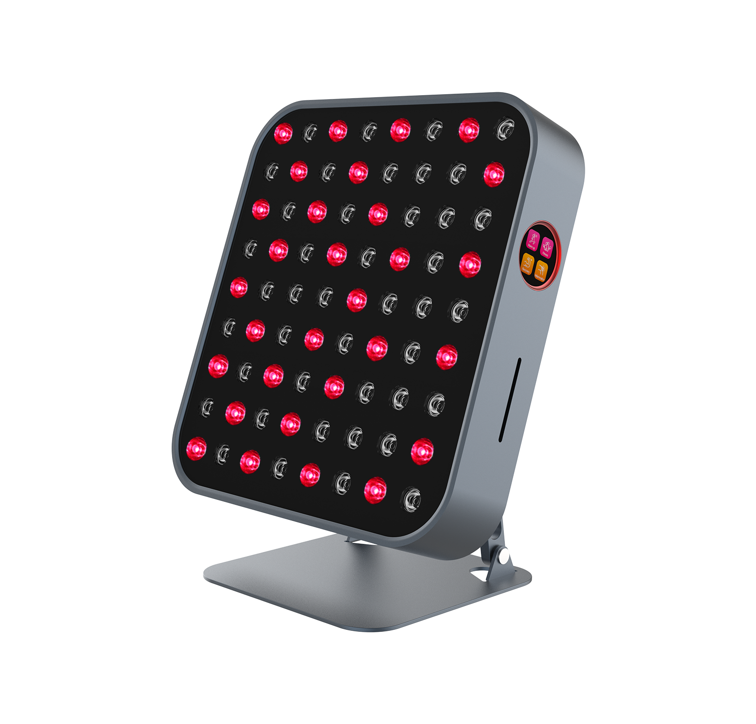 LED light device with red and infrared lights on a white background
